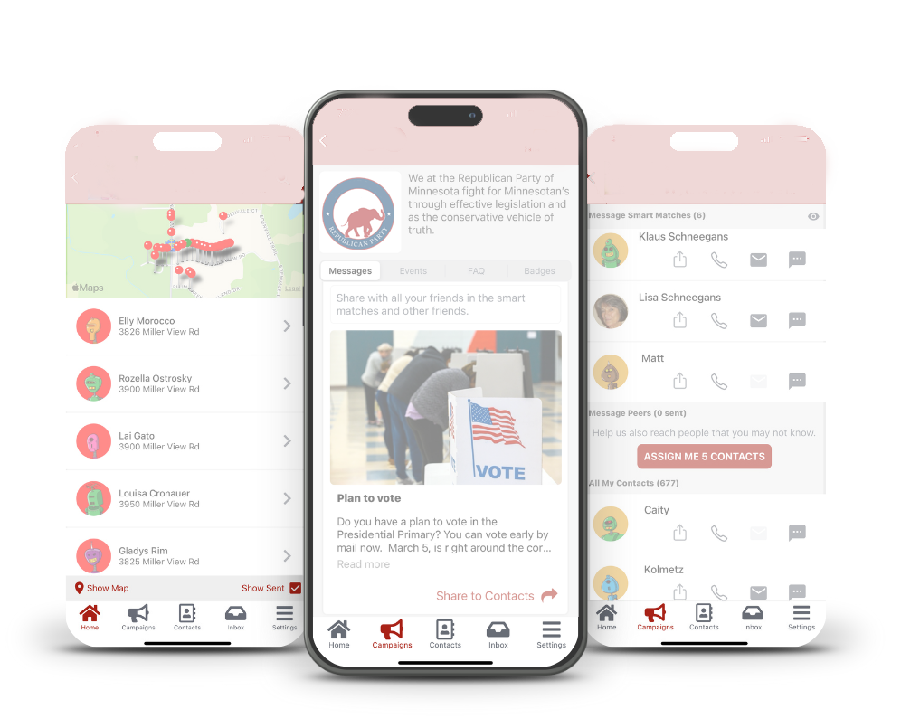 SwipeRed Relational Organzing app for Republicans