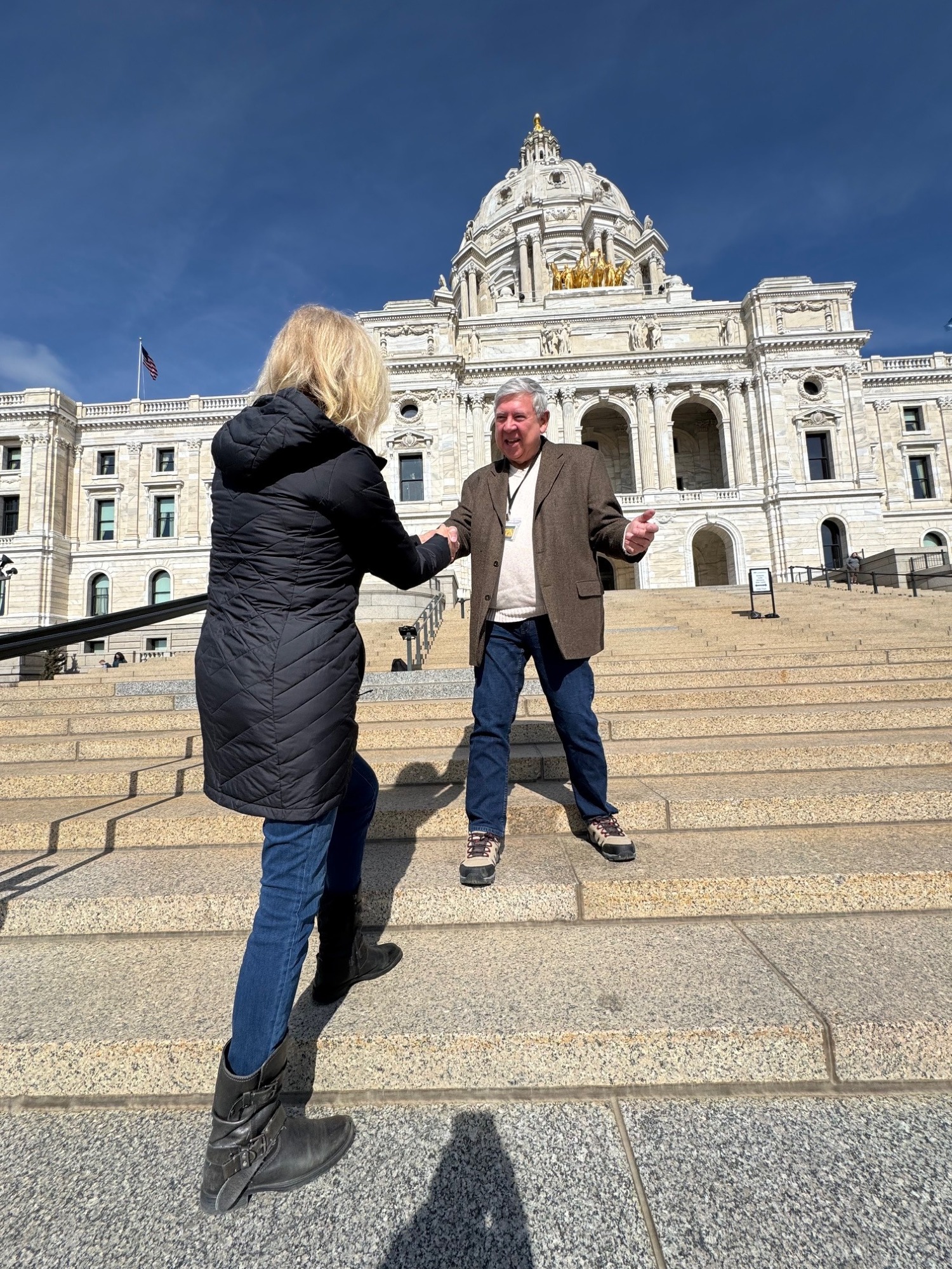 Tom Lopac in front of the Minnesota State Capitol dome