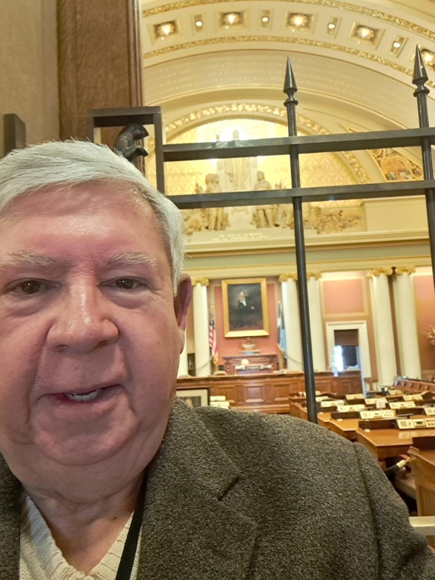 Tom Lopac inside the Minnesota State Capitol House chamber