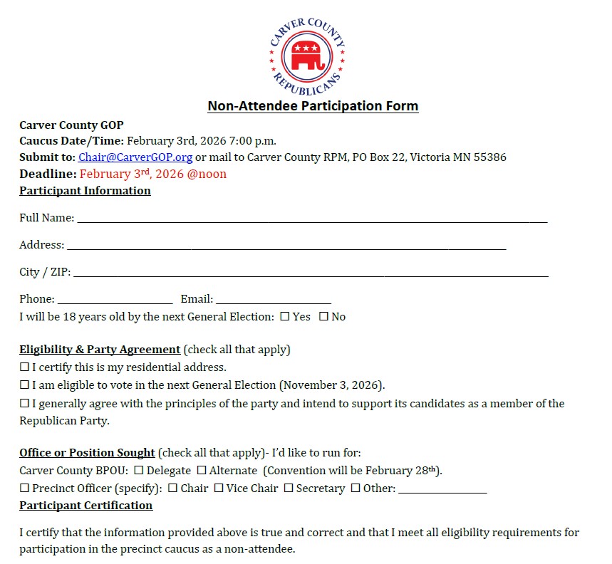 Printable Absentee Form 2026