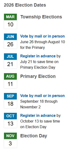 2026 election calendar