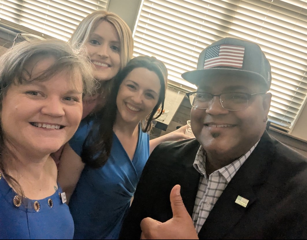 AK Kamara, Grace Keating and Kathryn Hinderaker with Chair Patricia Williamson